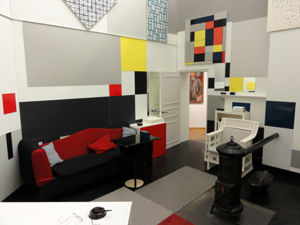 Reconstructie atelier Mondriaan, links